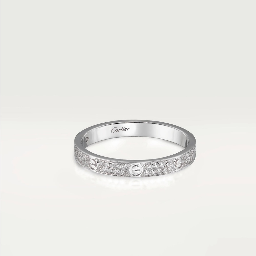 ***SOLD** Cartier Pave Diamonds Love Ring White gold Box +Cert of Authenticity - Picture 3 of 15